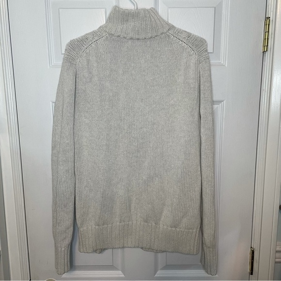 BANANA Republic 100% Cotton Light Grey Button CableKnit Sweater Large - Picture 3 of 6
